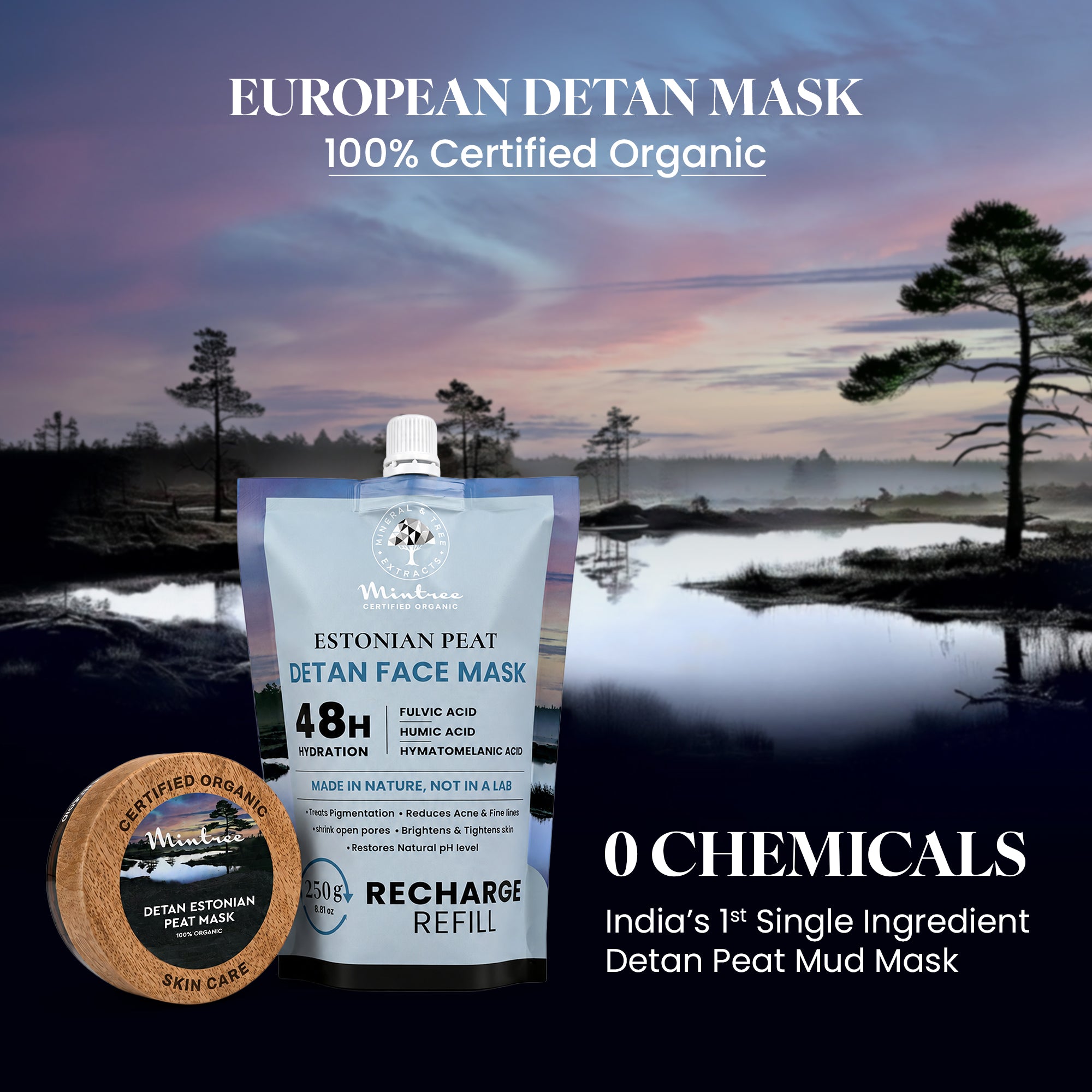 REFILL PACK of 100% ORGANIC Detan Face Mask 250 gm