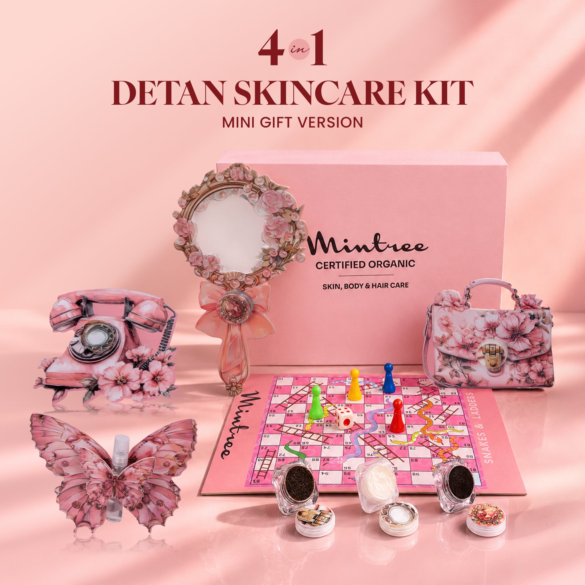 4-IN-1 DETAN SKINCARE KIT SAMPLE CARDS GIFT BOX FOR WOMEN (100 gm/ml)