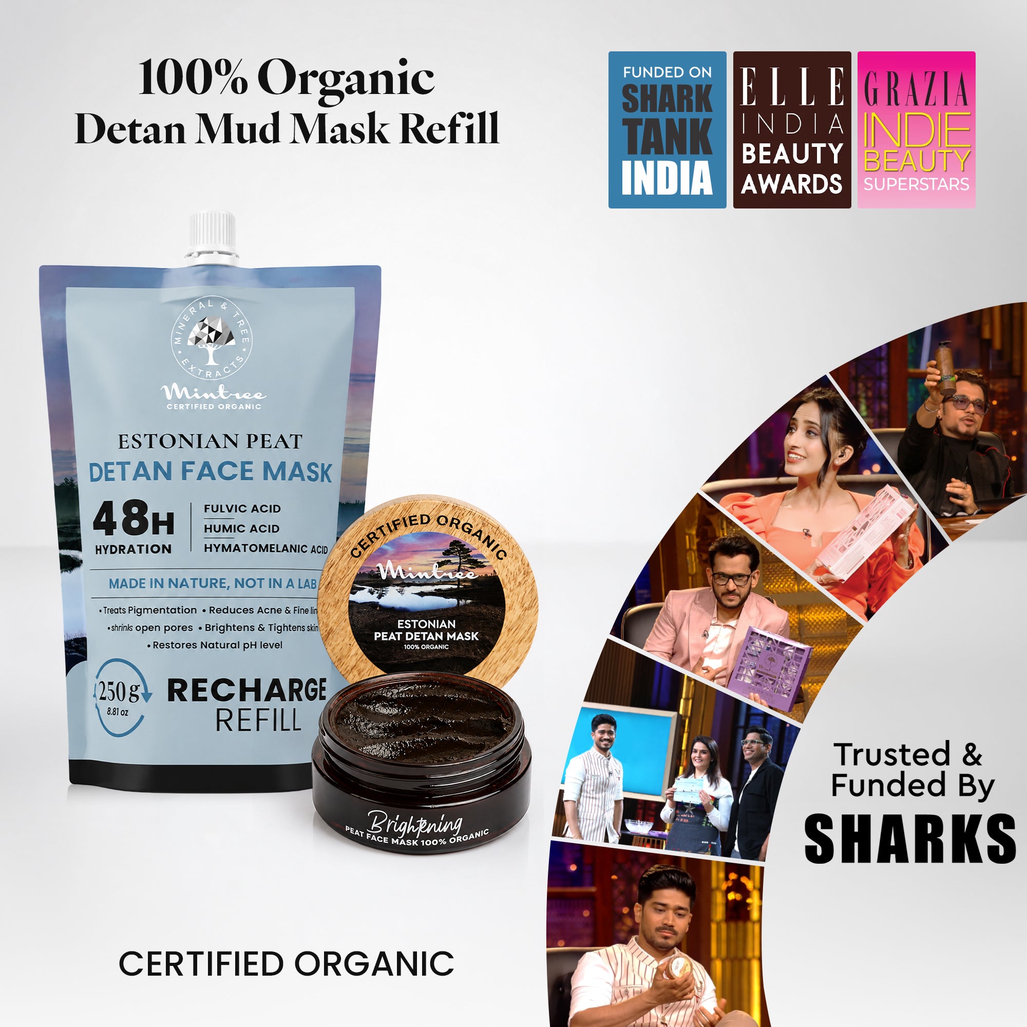 REFILL PACK of 100% ORGANIC Detan Face Mask 250 gm