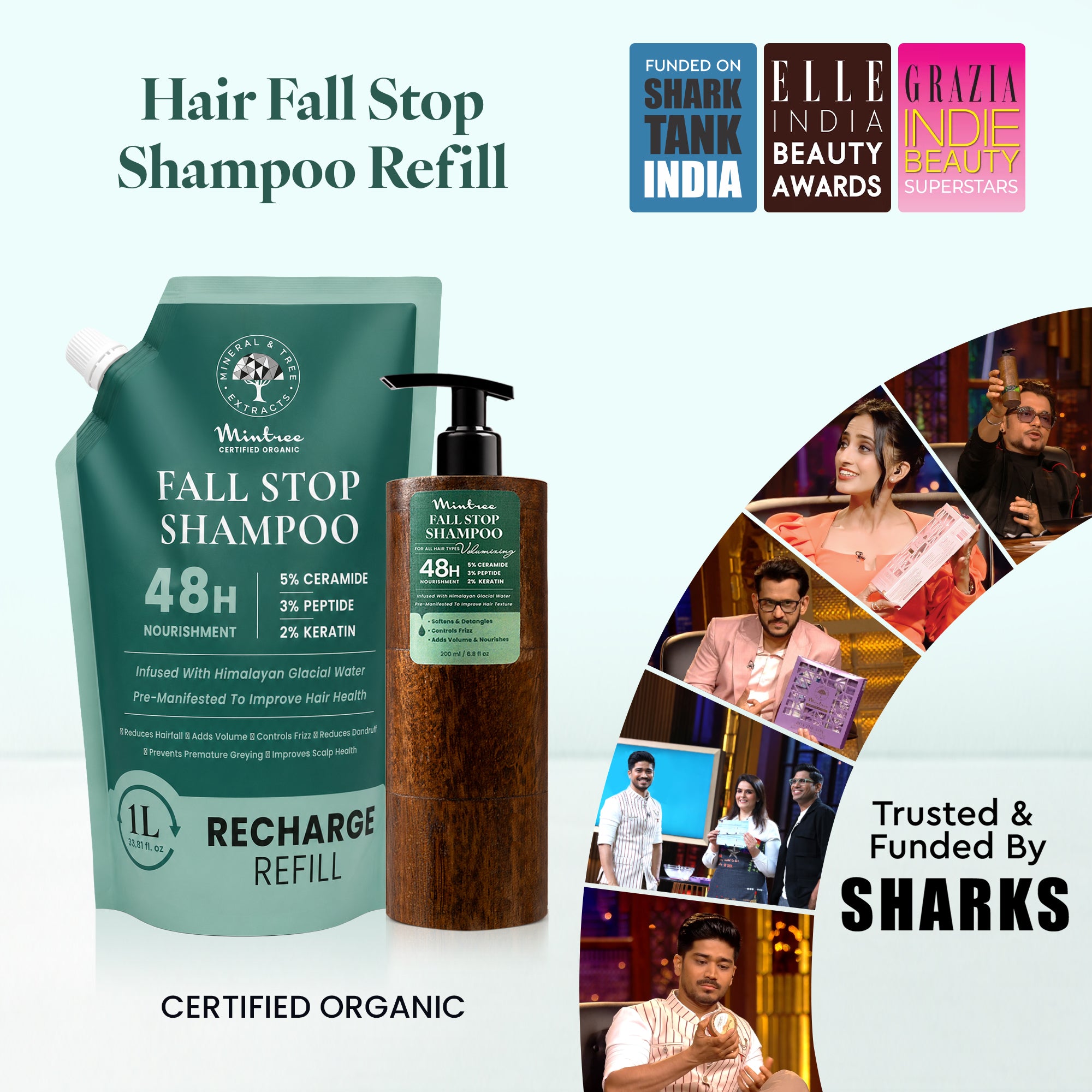 REFILL PACK of Volumizing Hair Fall Stop Shampoo 1L