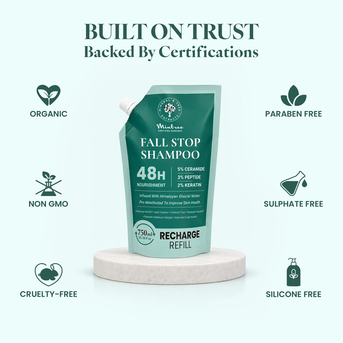 REFILL PACK of Volumizing Hair Fall Stop Shampoo 750 ml